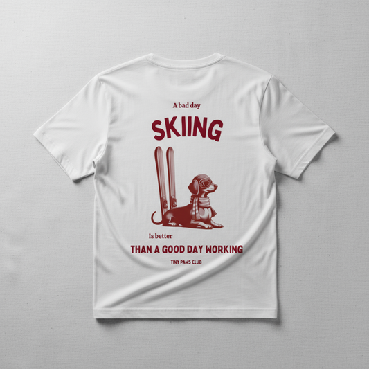 Skiing is better - bordeaux - dachshund T-shirt