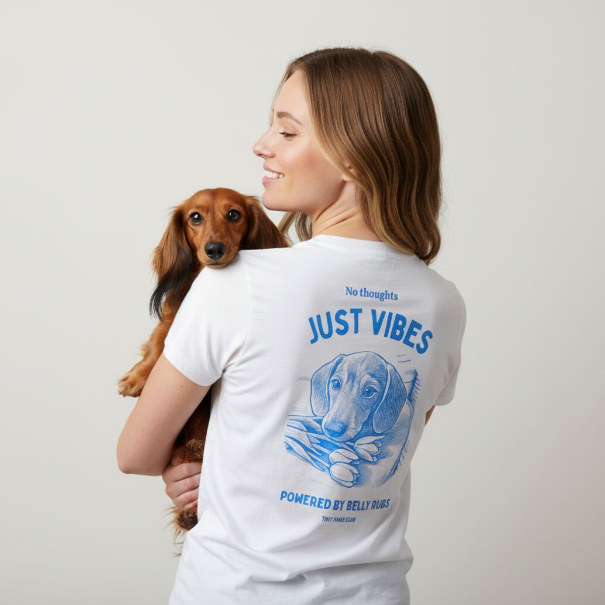 Just vibes - blue - dachshund T-shirt