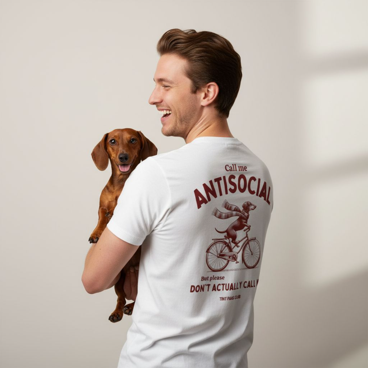 Antisocial - bordeaux - dachshund T-shirt