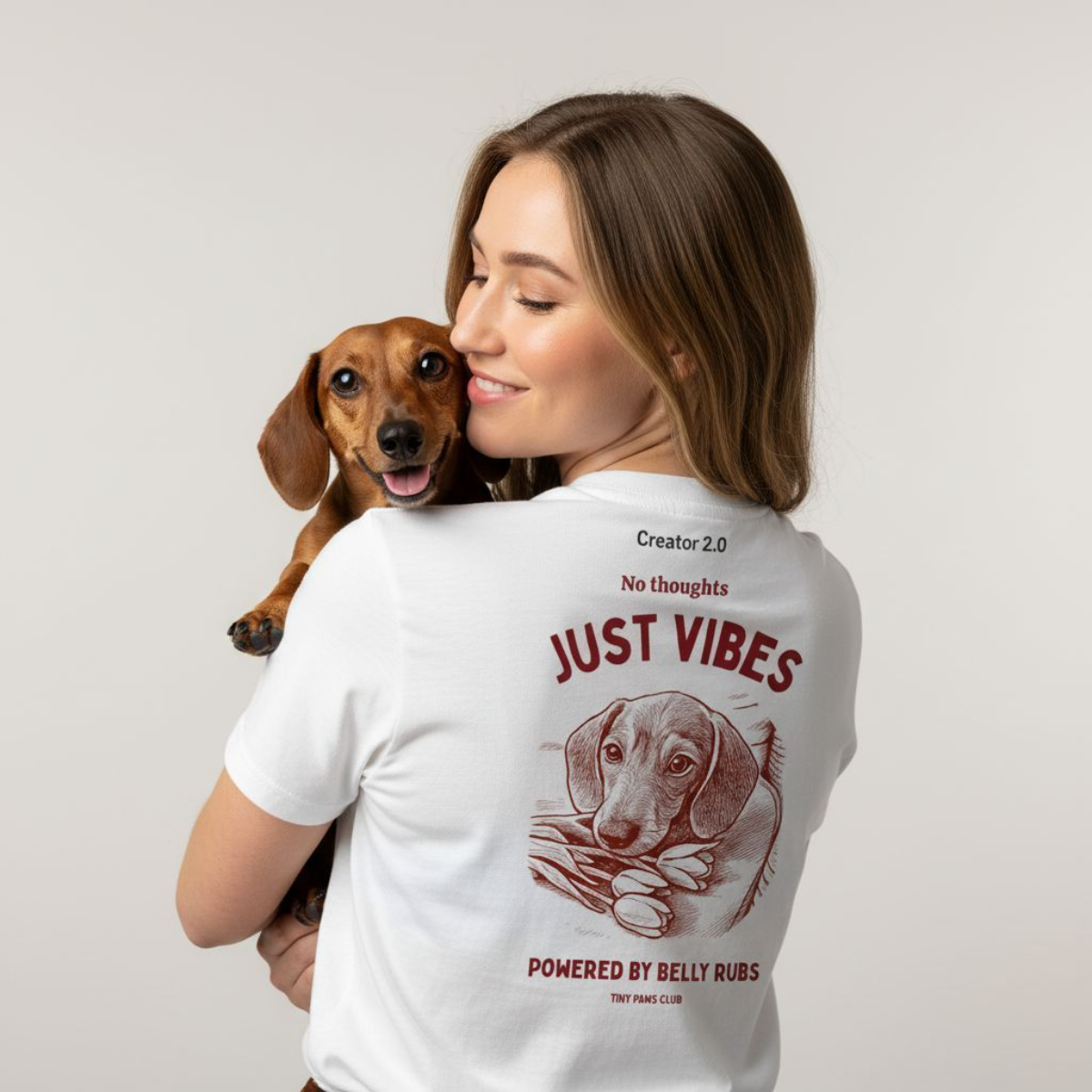 Just vibes - bordeaux - dachshund T-shirt