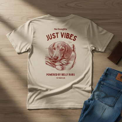 Just vibes - bordeaux - dachshund T-shirt
