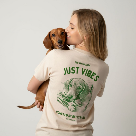 Just vibes - Green- dachshund T-shirt