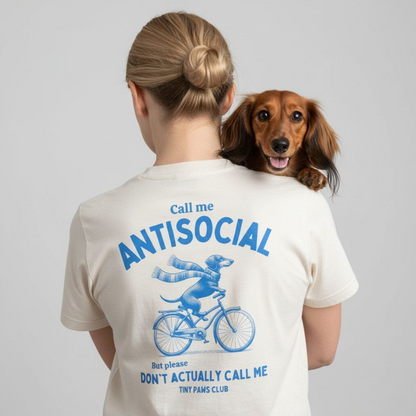 Antisocial - blue - dachshund T-shirt