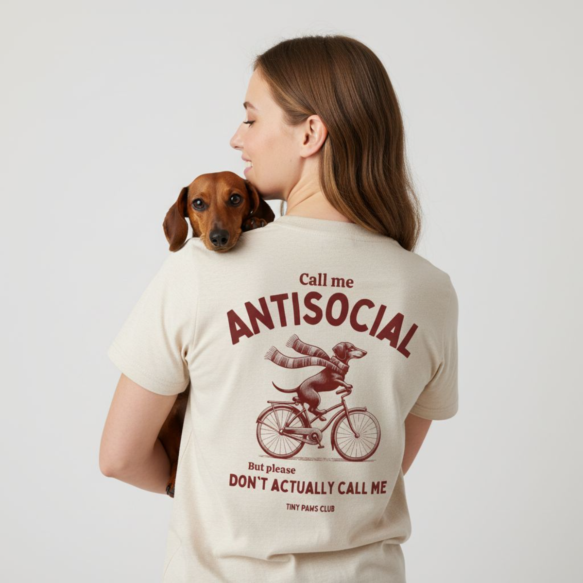 Antisocial - bordeaux - dachshund T-shirt