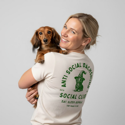 Social club - green - dachshund T-shirt