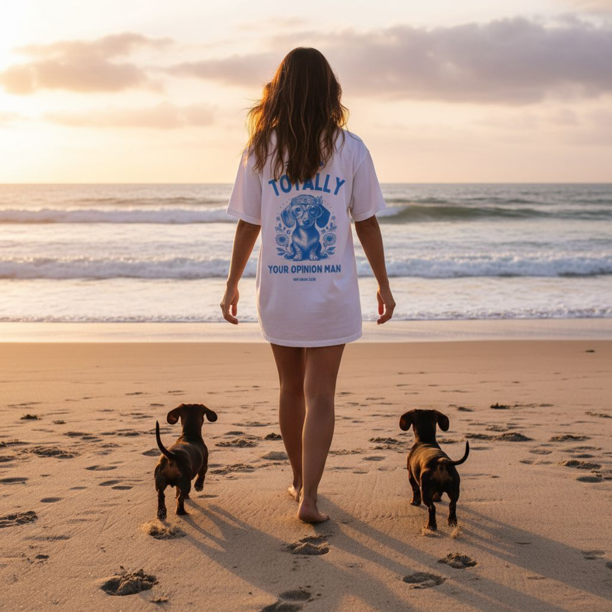 Your opinion - blue - dachshund T-shirt