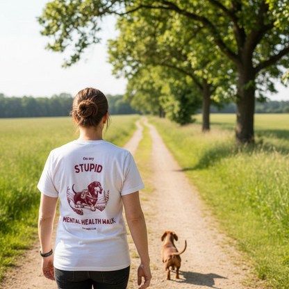 Mental health walk - bordeaux - dachshund T-shirt