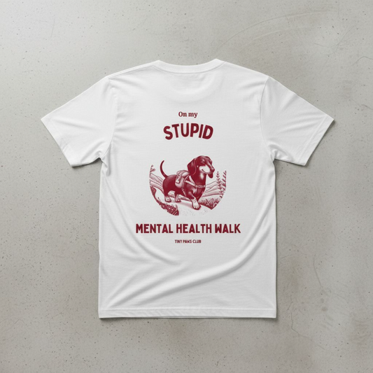 Mental health walk - bordeaux - dachshund T-shirt