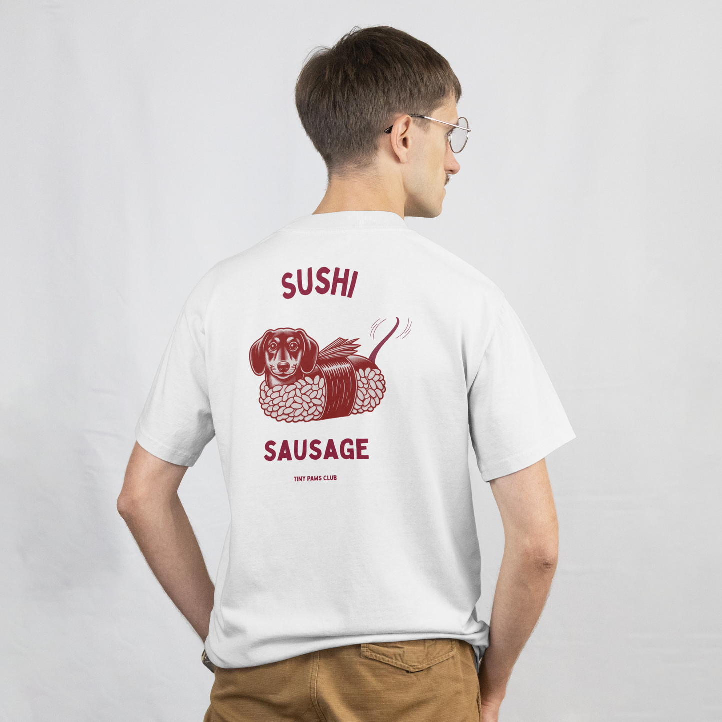Sushi Sausage - bordeaux - dachshund T-shirt