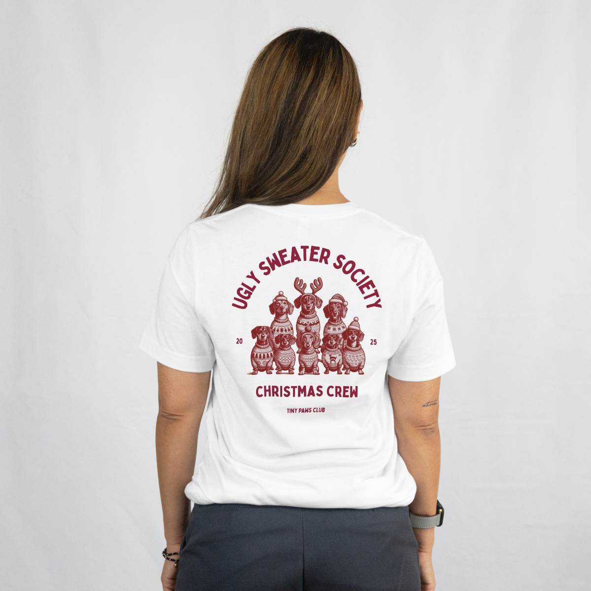 Ugly sweater society - bordeaux - dachshund T-shirt