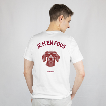 Je m'en fous - bordeaux - dachshund T-shirt