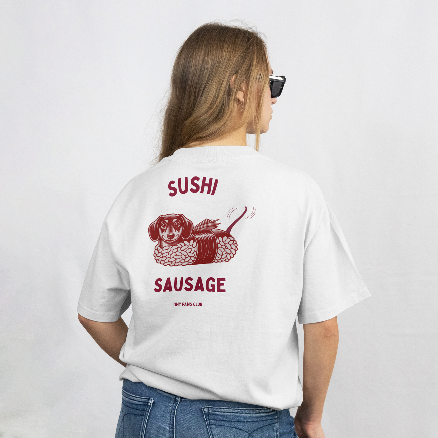 Sushi Sausage - bordeaux - dachshund T-shirt
