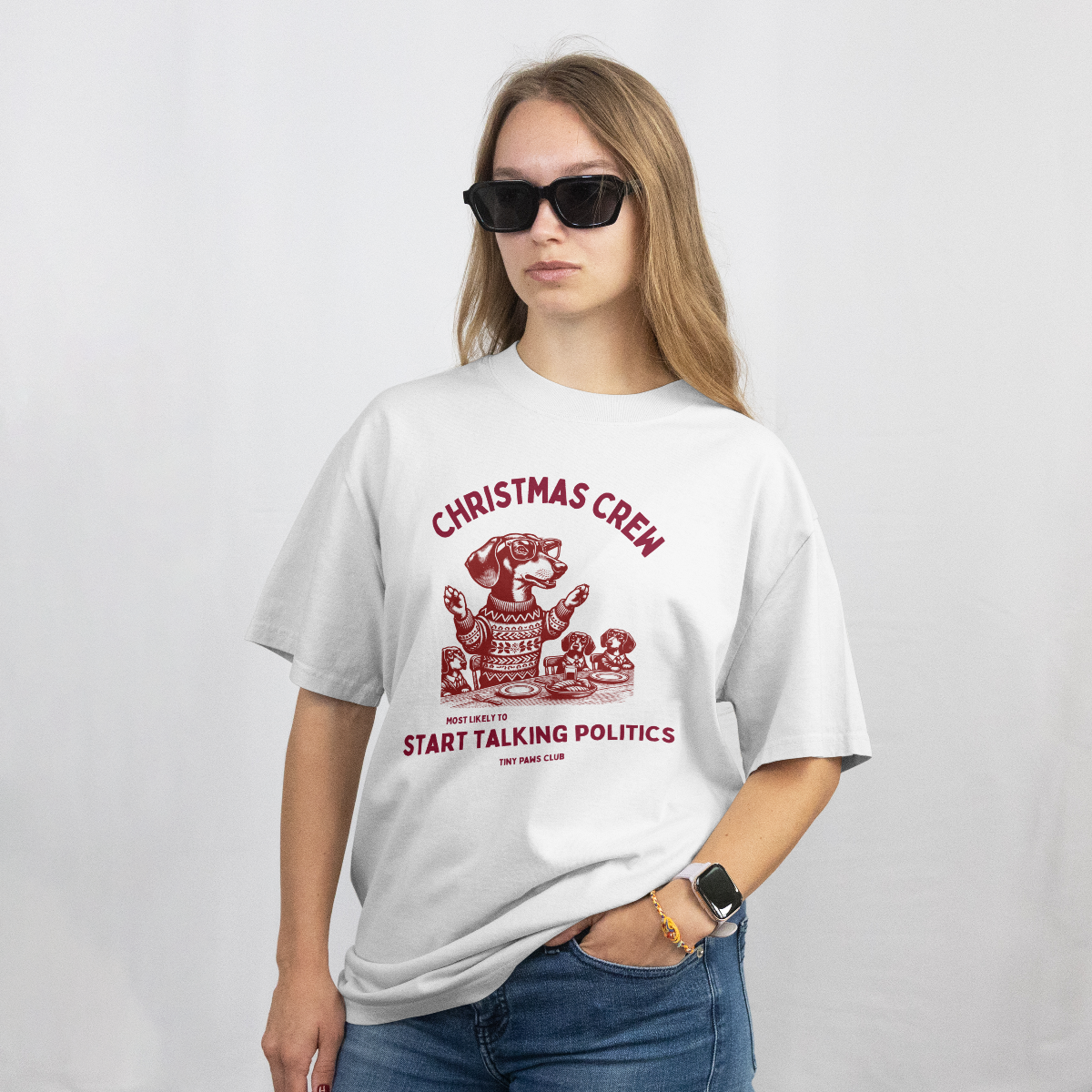 Start talking politics - bordeaux - dachshund T-shirt