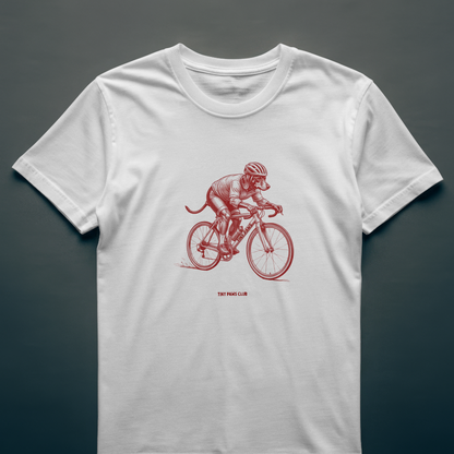 Cyclist - Front print bordeaux - dachshund T-shirt