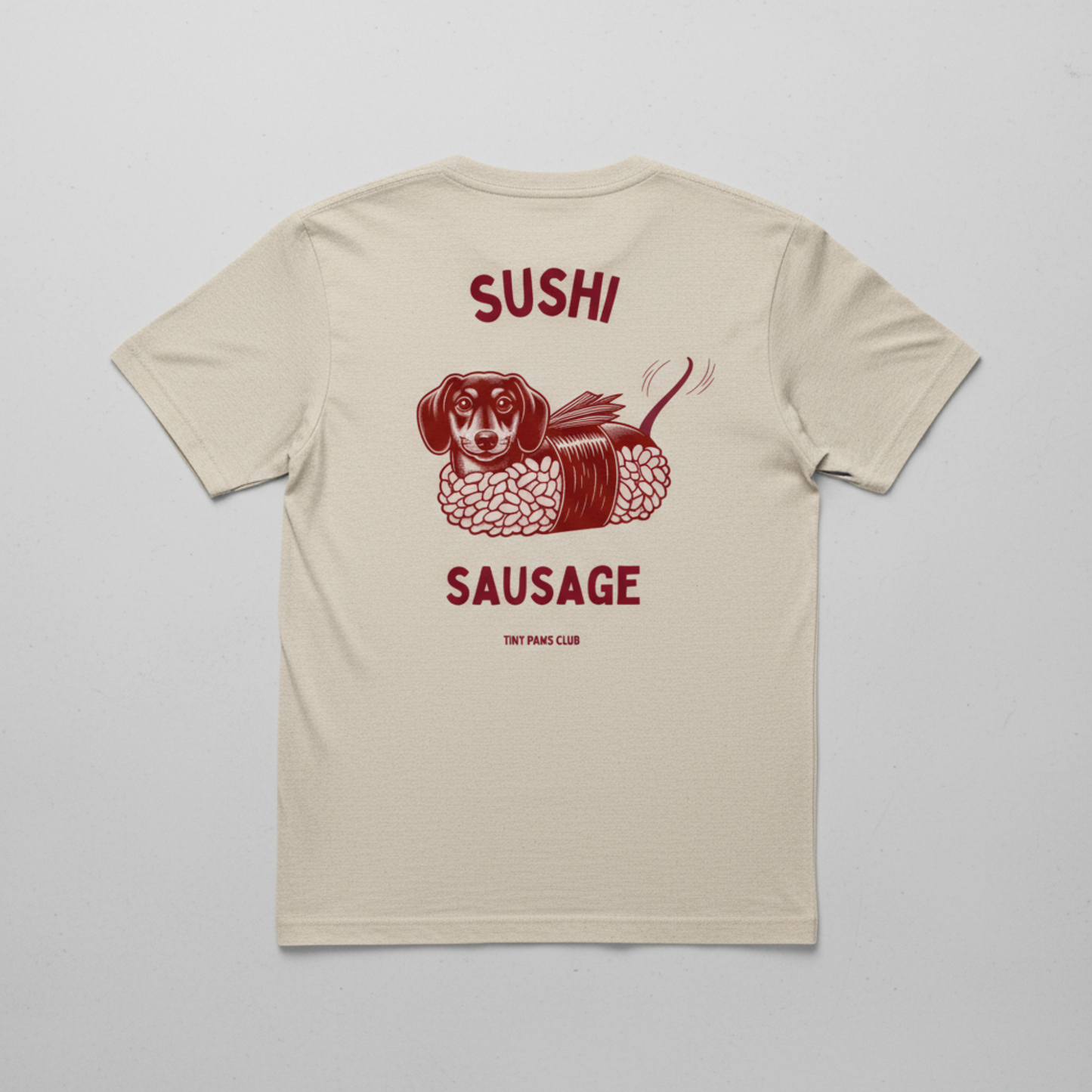 Sushi Sausage - bordeaux - dachshund T-shirt