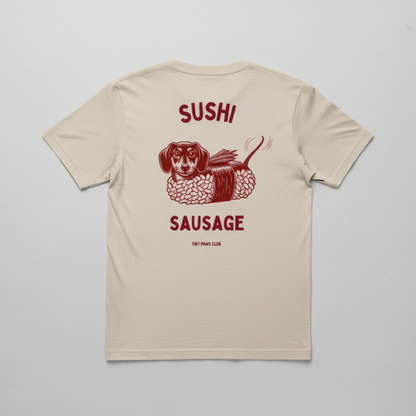 Sushi Sausage - bordeaux - dachshund T-shirt