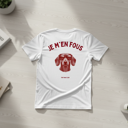 Je m'en fous - bordeaux - dachshund T-shirt
