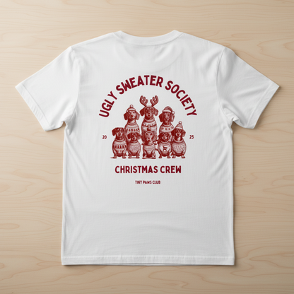 Ugly sweater society - bordeaux - dachshund T-shirt
