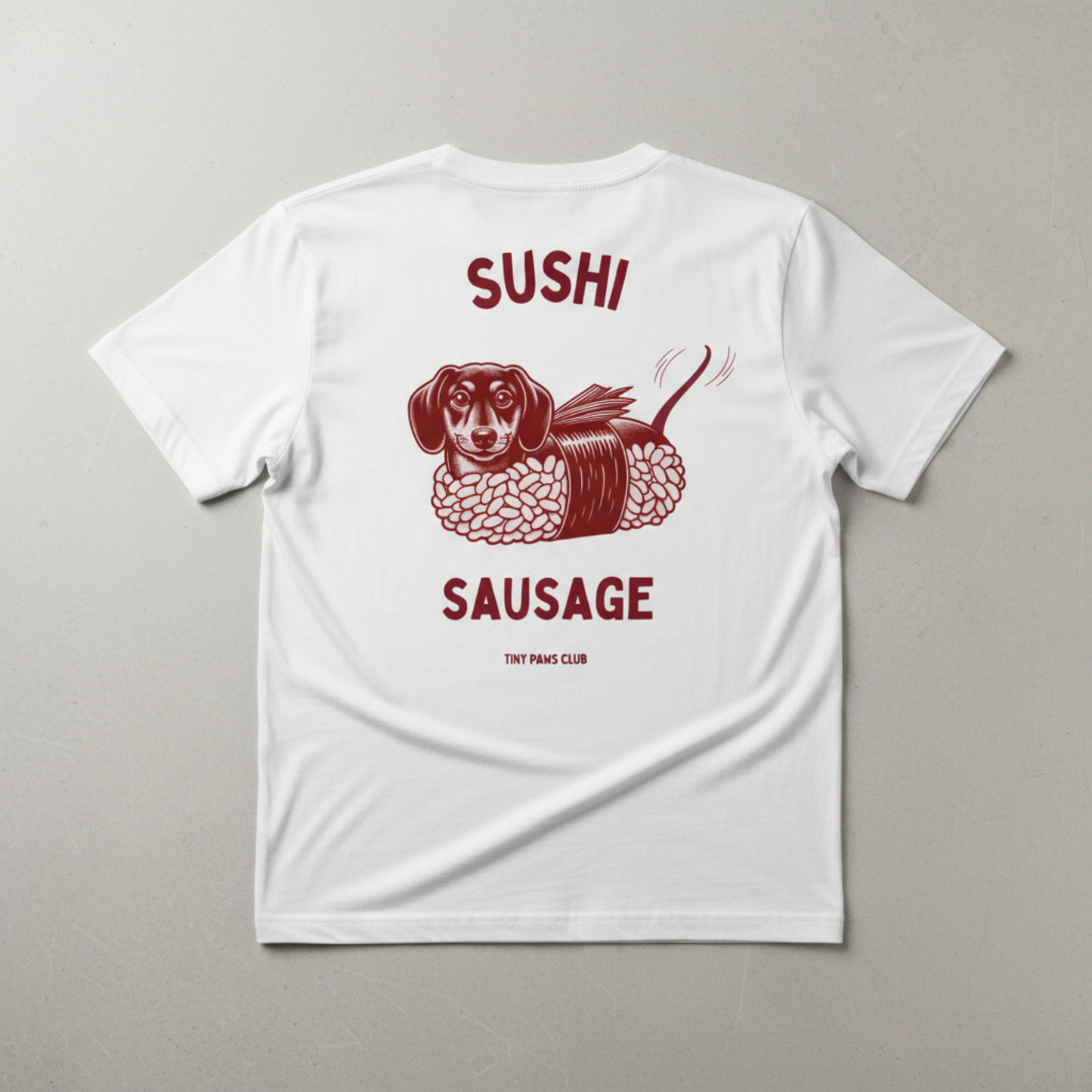 Sushi Sausage - bordeaux - dachshund T-shirt