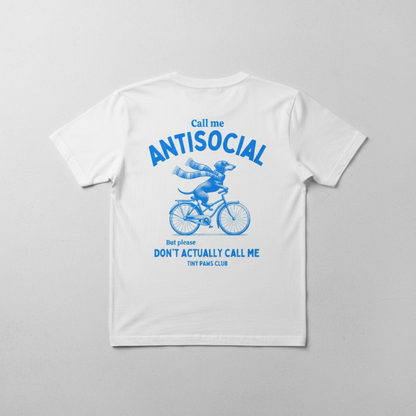 Antisocial - blue - dachshund T-shirt