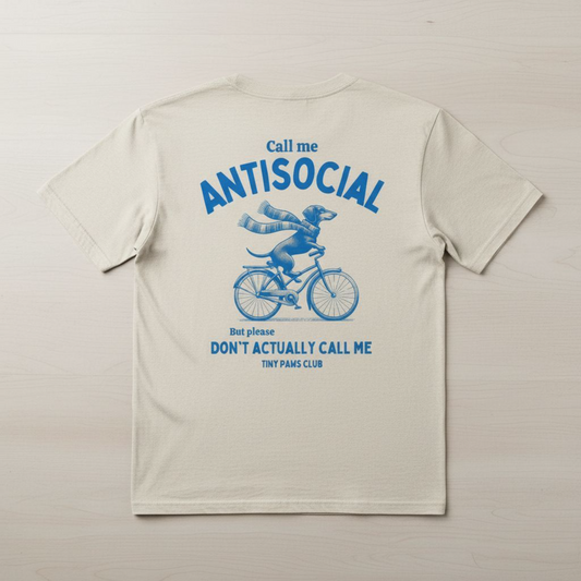 Antisocial - blue - dachshund T-shirt