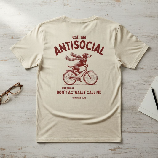 Antisocial - bordeaux - dachshund T-shirt