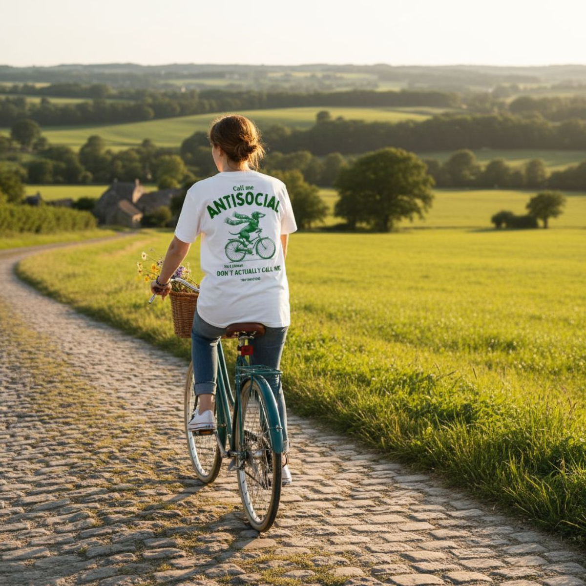 Antisocial - green - dachshund T-shirt