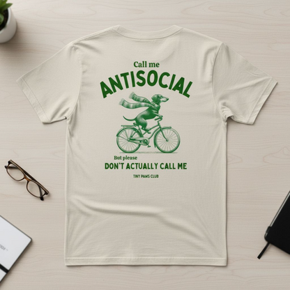 Antisocial - green - dachshund T-shirt