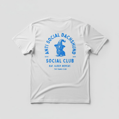 Social club - blue - dachshund T-shirt