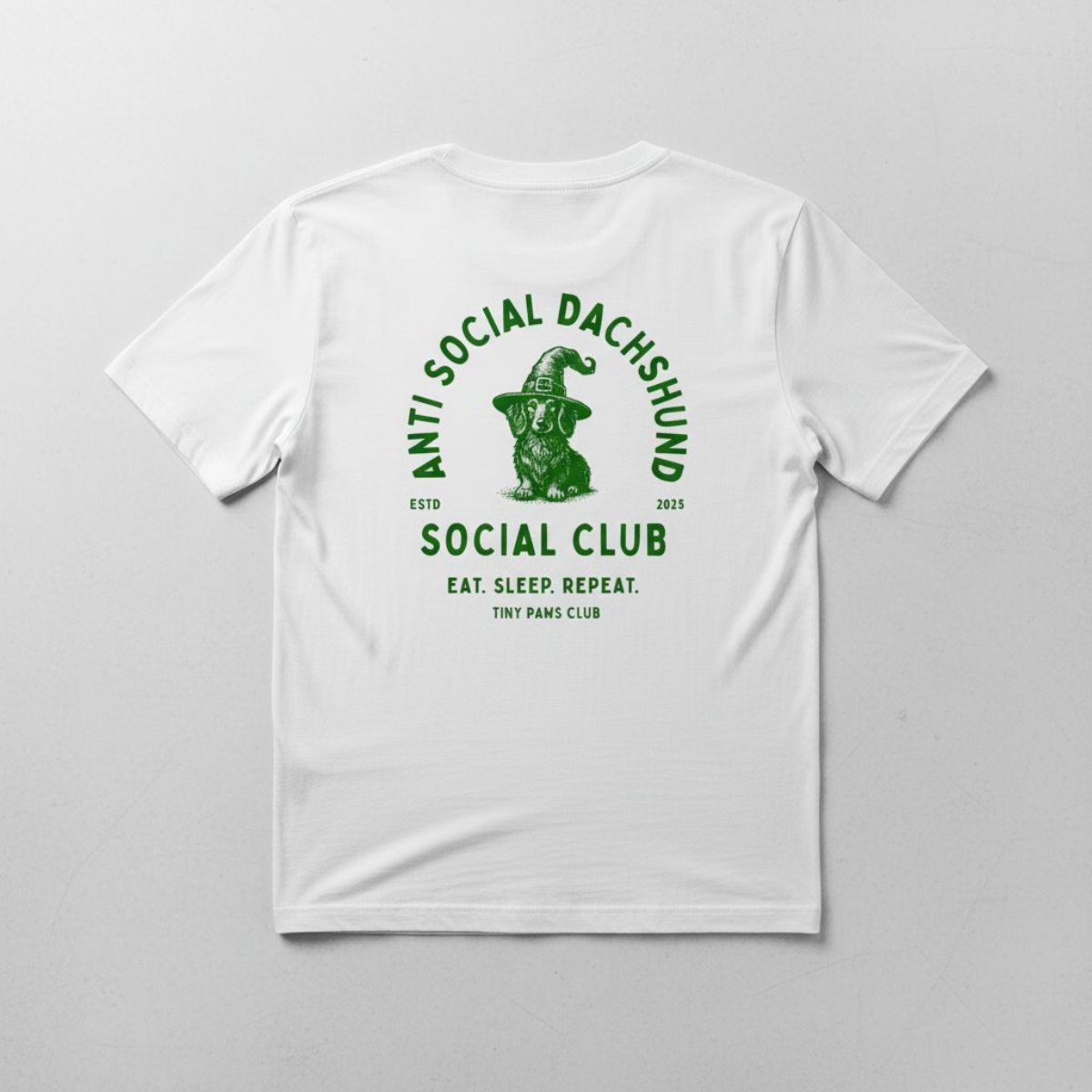 Social club - green - dachshund T-shirt