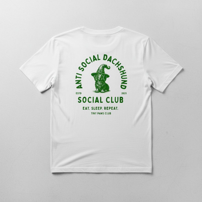 Social club - green - dachshund T-shirt