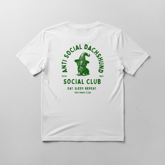 Social club - green - dachshund T-shirt
