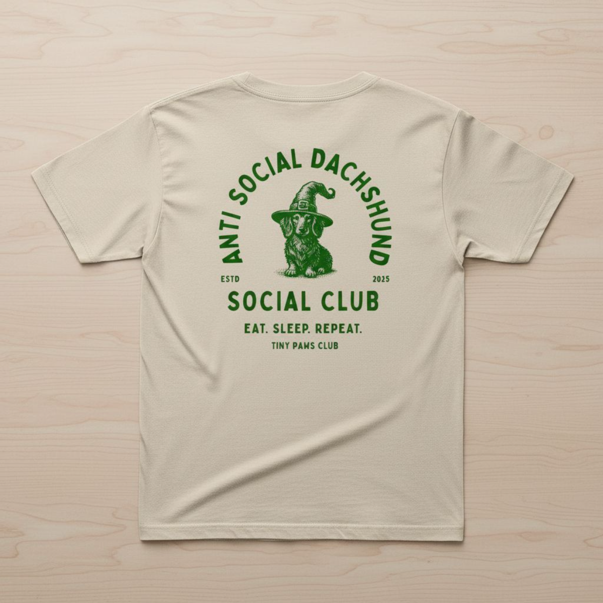 Social club - green - dachshund T-shirt