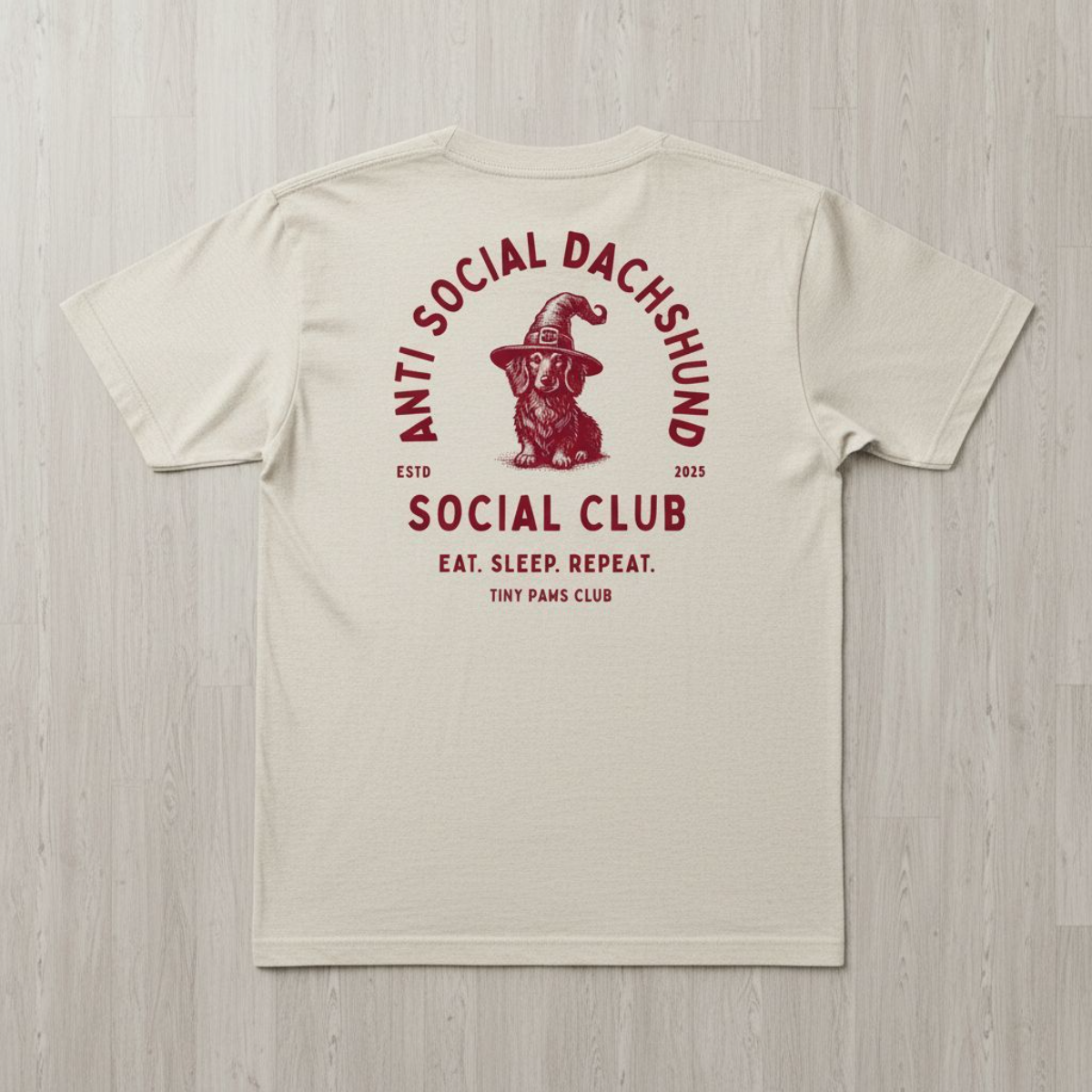 Social club - bordeaux - dachshund T-shirt