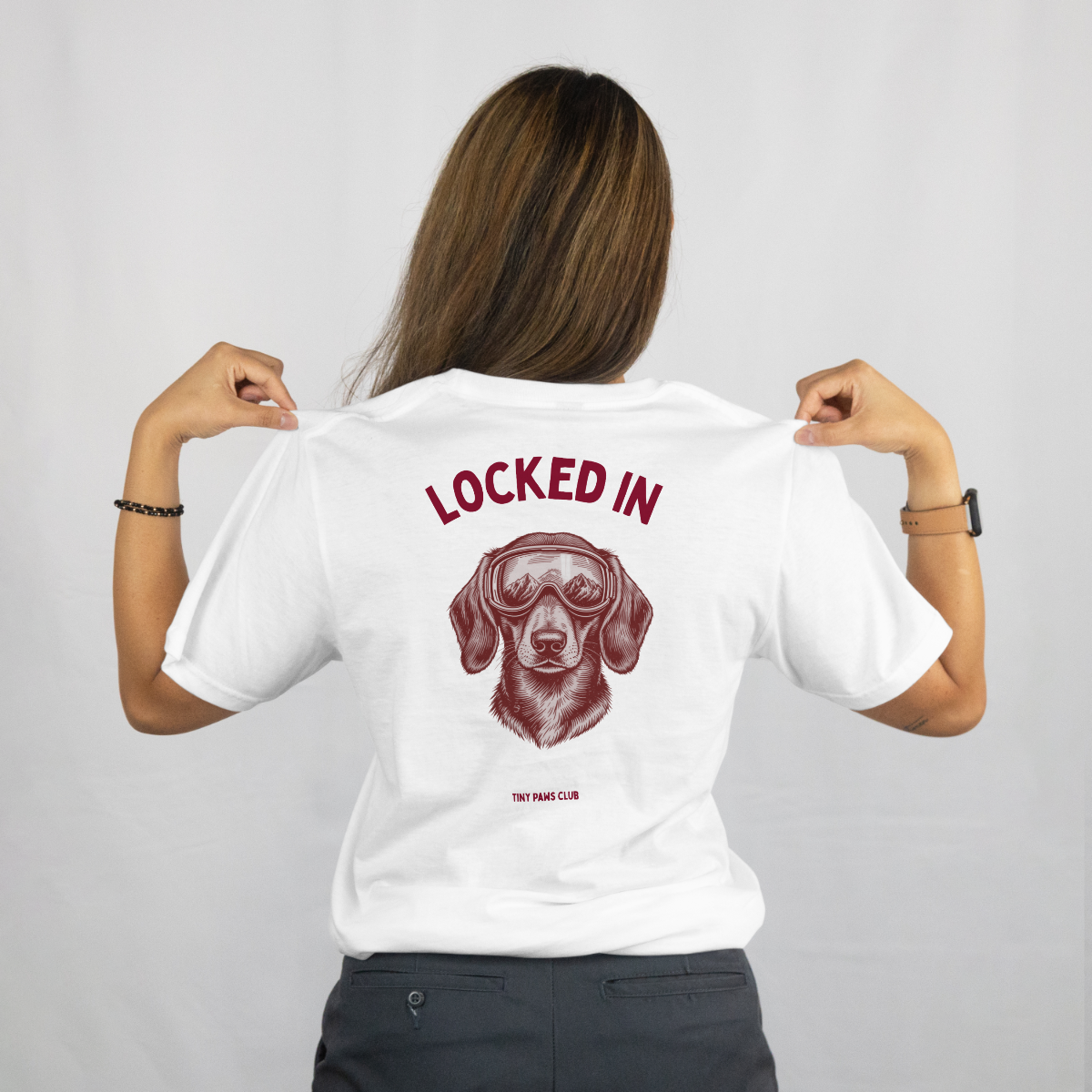 Locked in - bordeaux - dachshund T-shirt